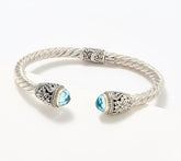 Artisan Crafted, Robert Manse Sterling & 18K Semi-Precious Topaz Gem Cuff, 8"